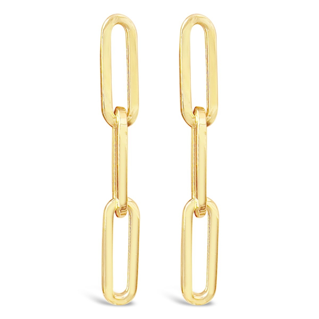 14k Yellow Gold Large Paperclip Earrings 2032-24