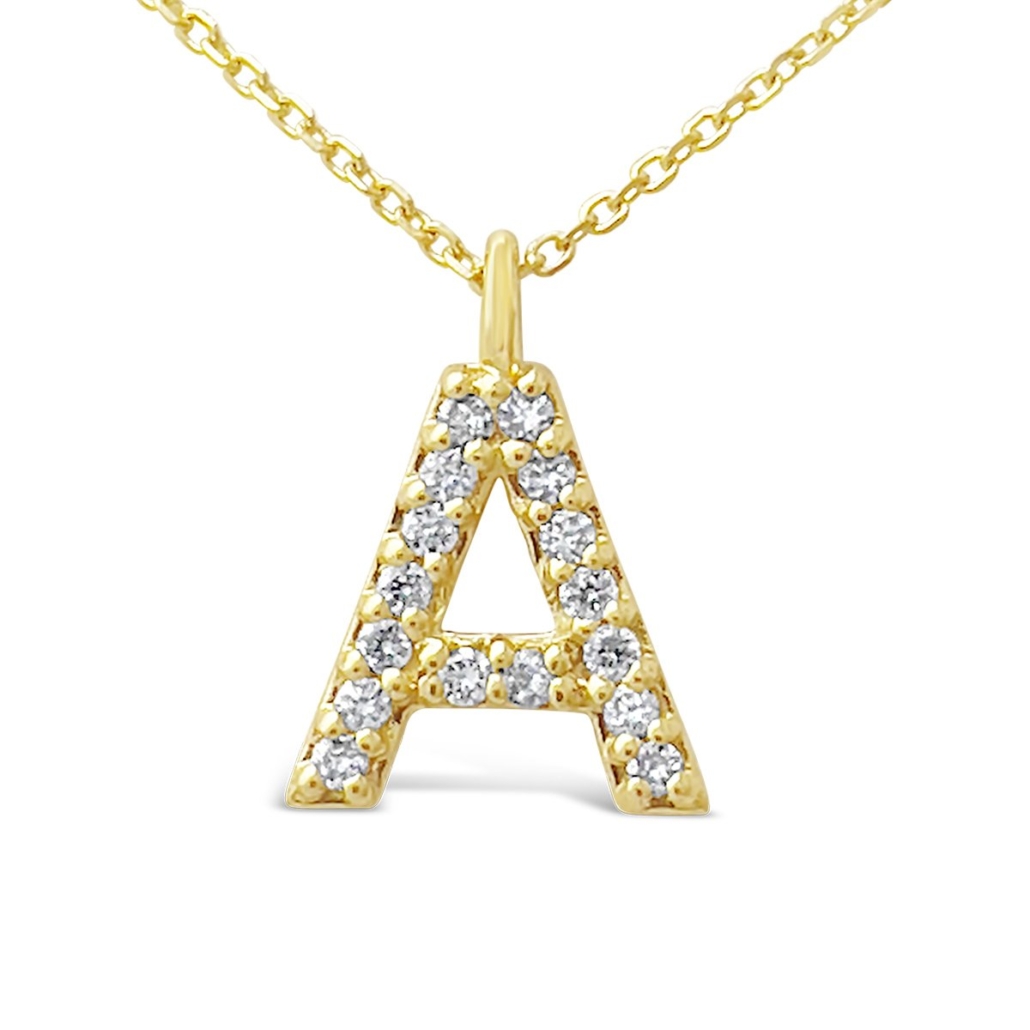 Grants Jewelry 14k Yellow Gold & Diamond Initials, ‘A’ 1865-32