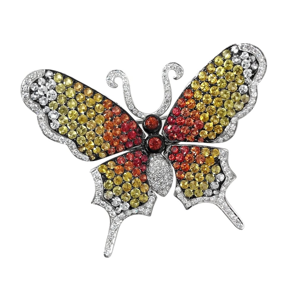 Diamond and Sapphire Butterfly Pin 2067-33
