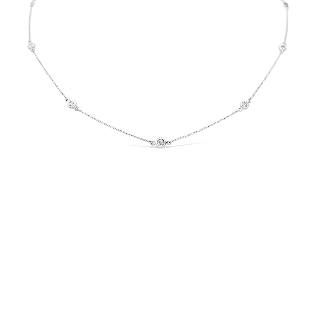 18″ Diamonds on a White Gold Chain Necklace 2082-42