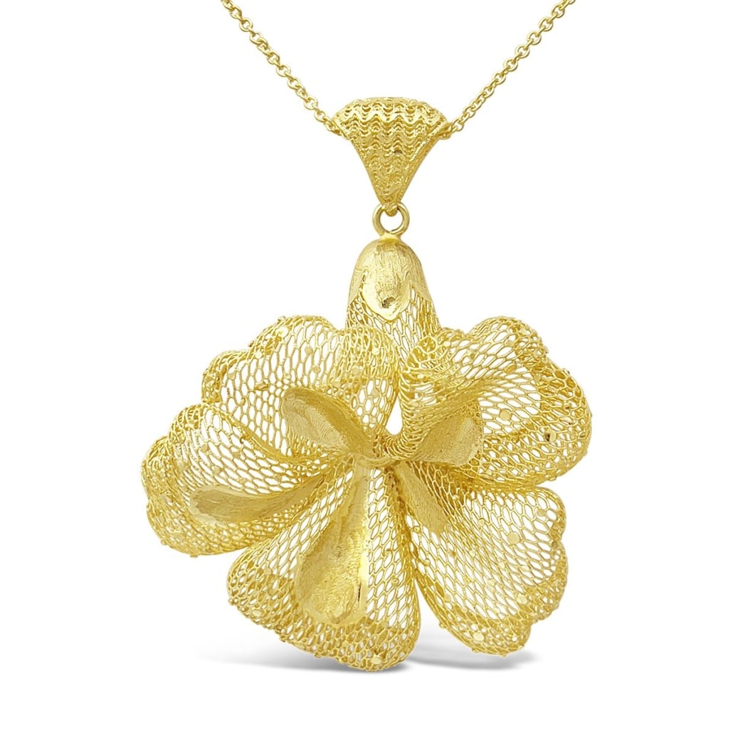 14k Yellow Gold Morning Glory Pendant 2052-32
