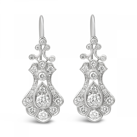 Kaleidoscope Diamond Stud Long Chain Earrings – Sweet Pea Jewellery