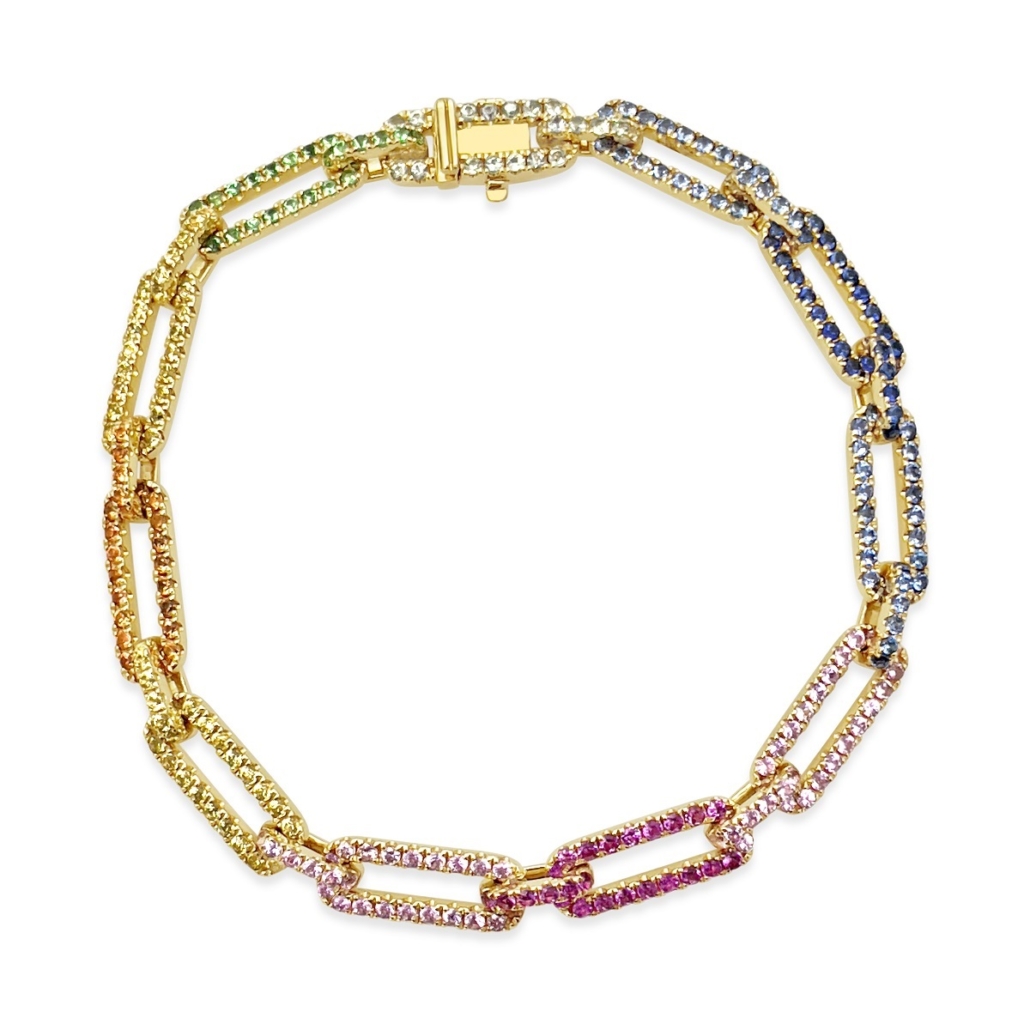 Rainbow Sapphire Link Bracelet 2176-52