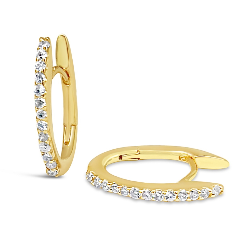 Dainty Yellow Gold and Diamond Hoops 2228-23