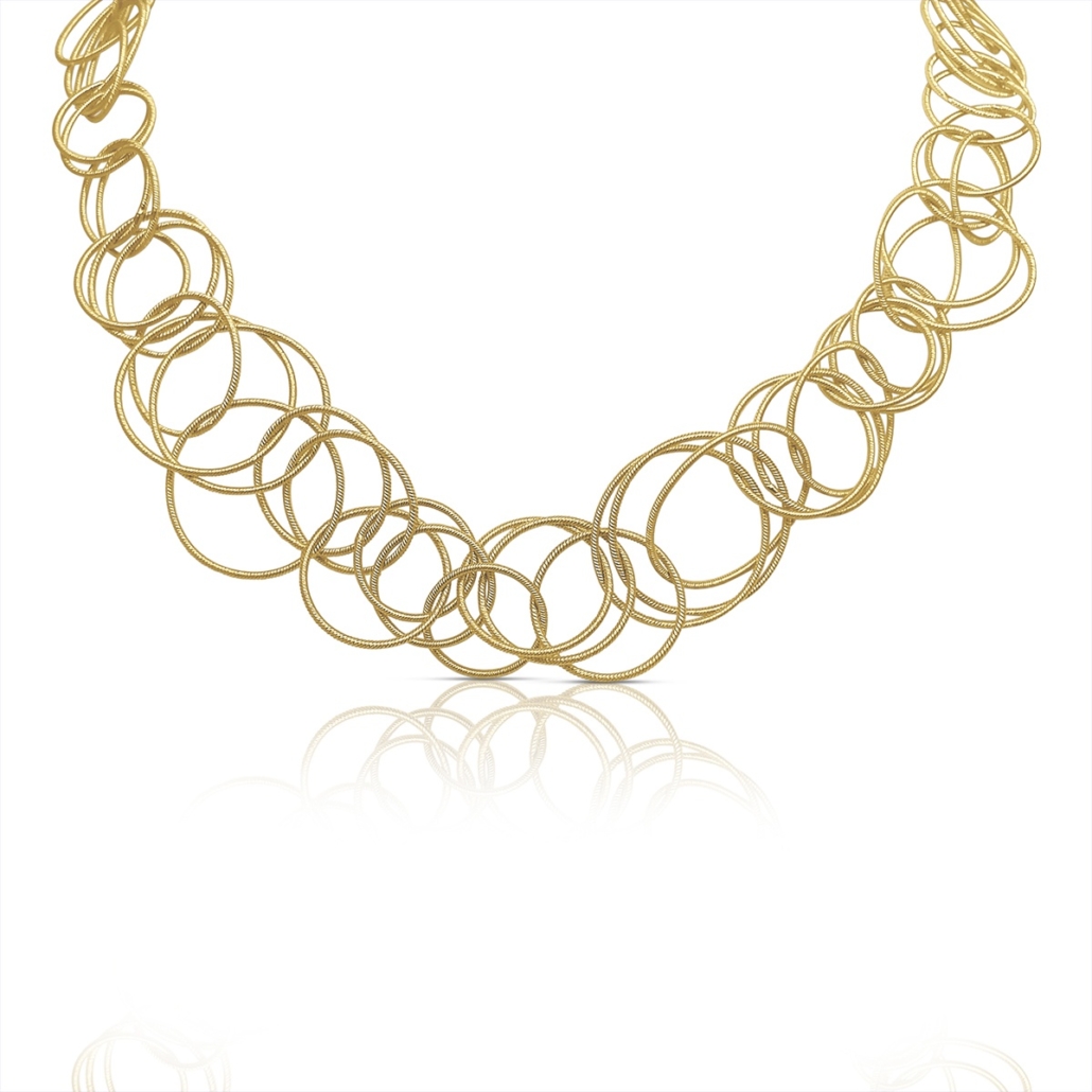 Endless Connections: A Golden Ring Necklace 2300-40