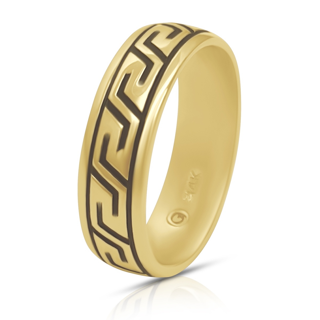 14k Y 6MM Meander Pattern 2329-12