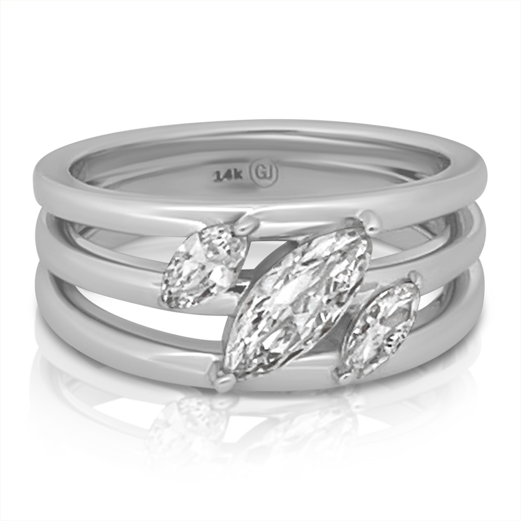“Love from Grandma”, A Custom Triple Marquise Ring 2353-13