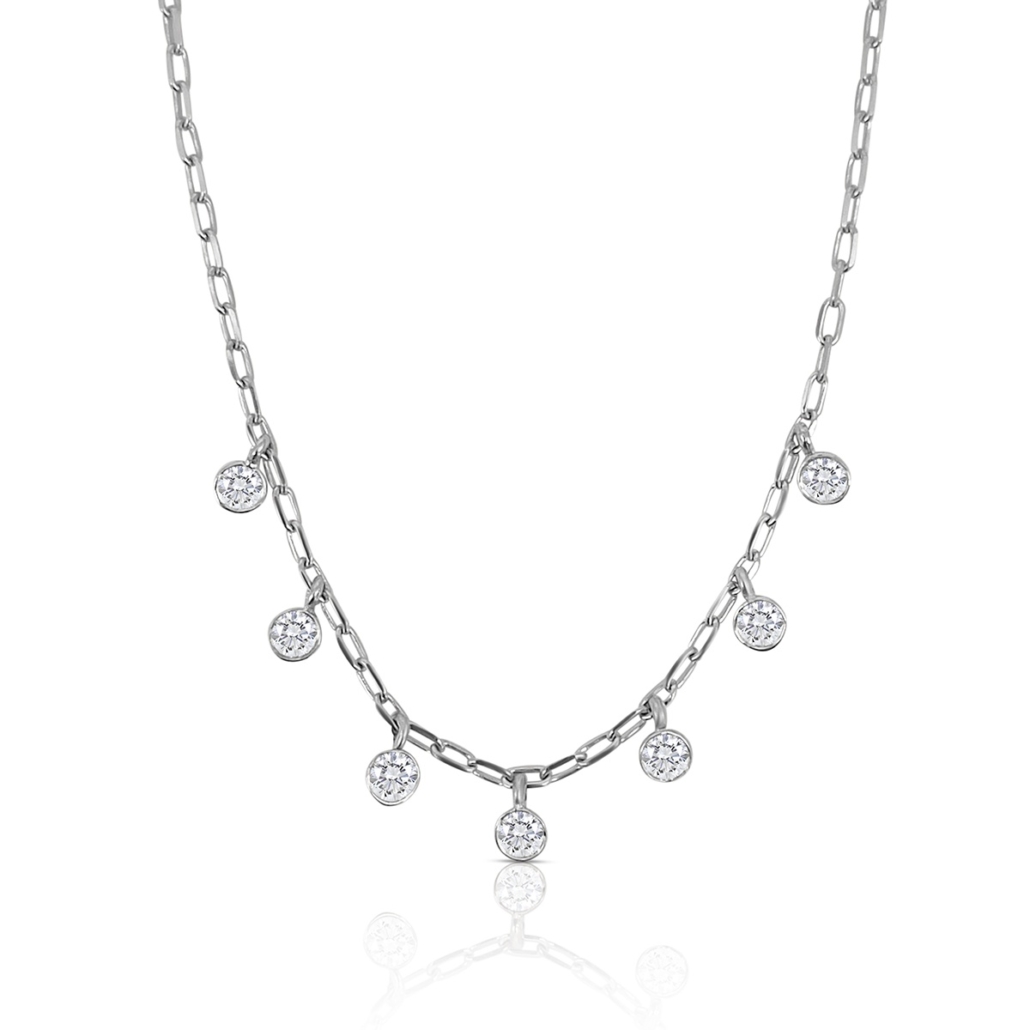 The Bezel Drops:  A Necklace of Dangling Diamonds 2334-43