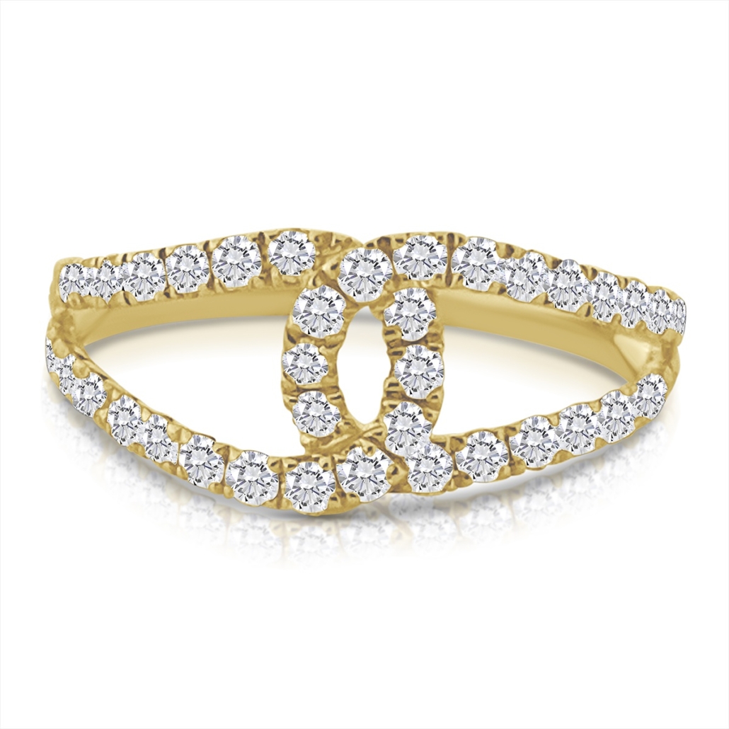 14k Y An Infinity of Diamonds Crossover Ring 2386-13