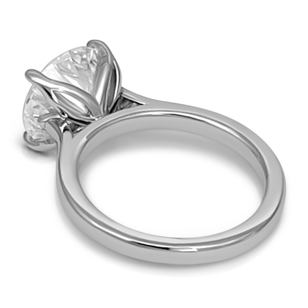 Custom Solitaire Tulip Cathedral Set Engagement Ring 2365-11