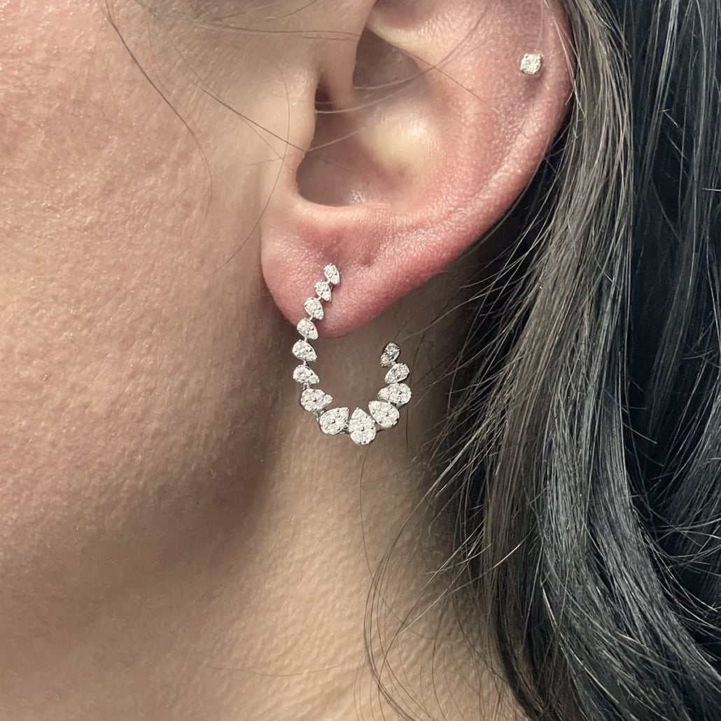 Diamond Open Hoop Earrings 2398-24