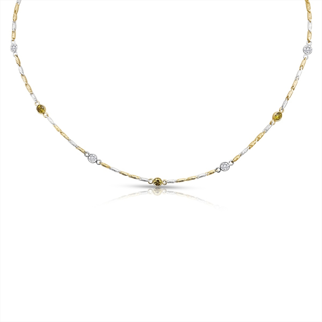 “Forever Intertwined” Two-Toned Diamond Link Necklace 2412-42