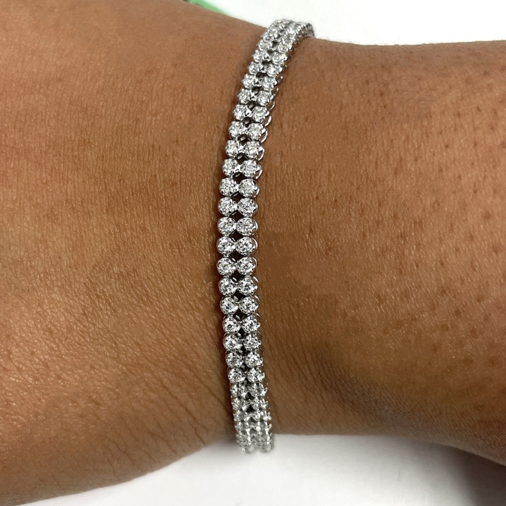 14k White Diamond Buttercup Set Bracelet 2415-51