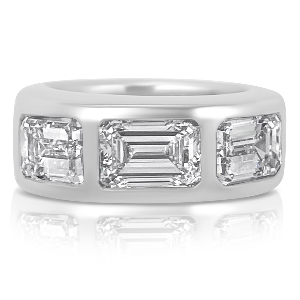 Gorgeous, three-stone Emerald-Cut Diamond Band 4.34ct 2363-11