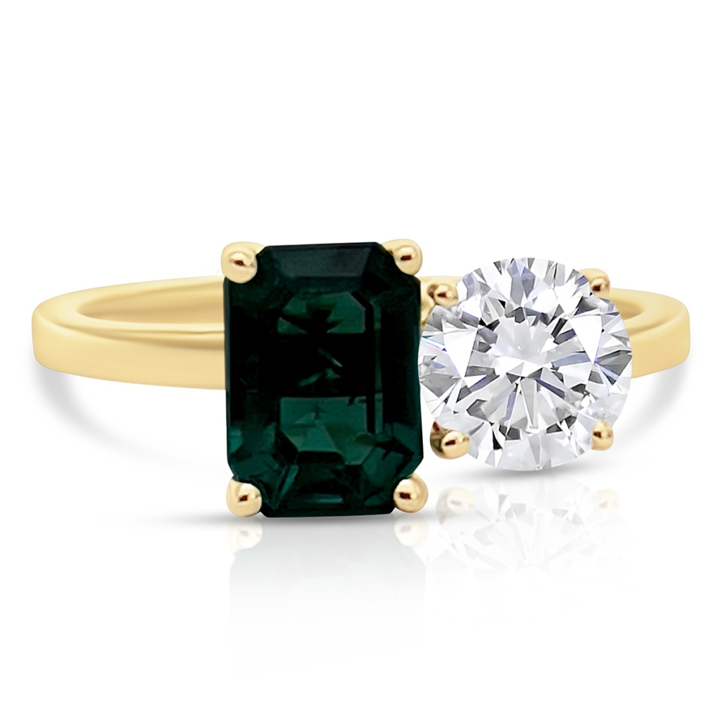 Emerald And Diamond Dou Ring 2402-13