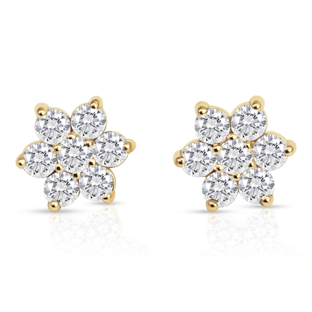Dazzling Floral Diamond Earrings 2422-22