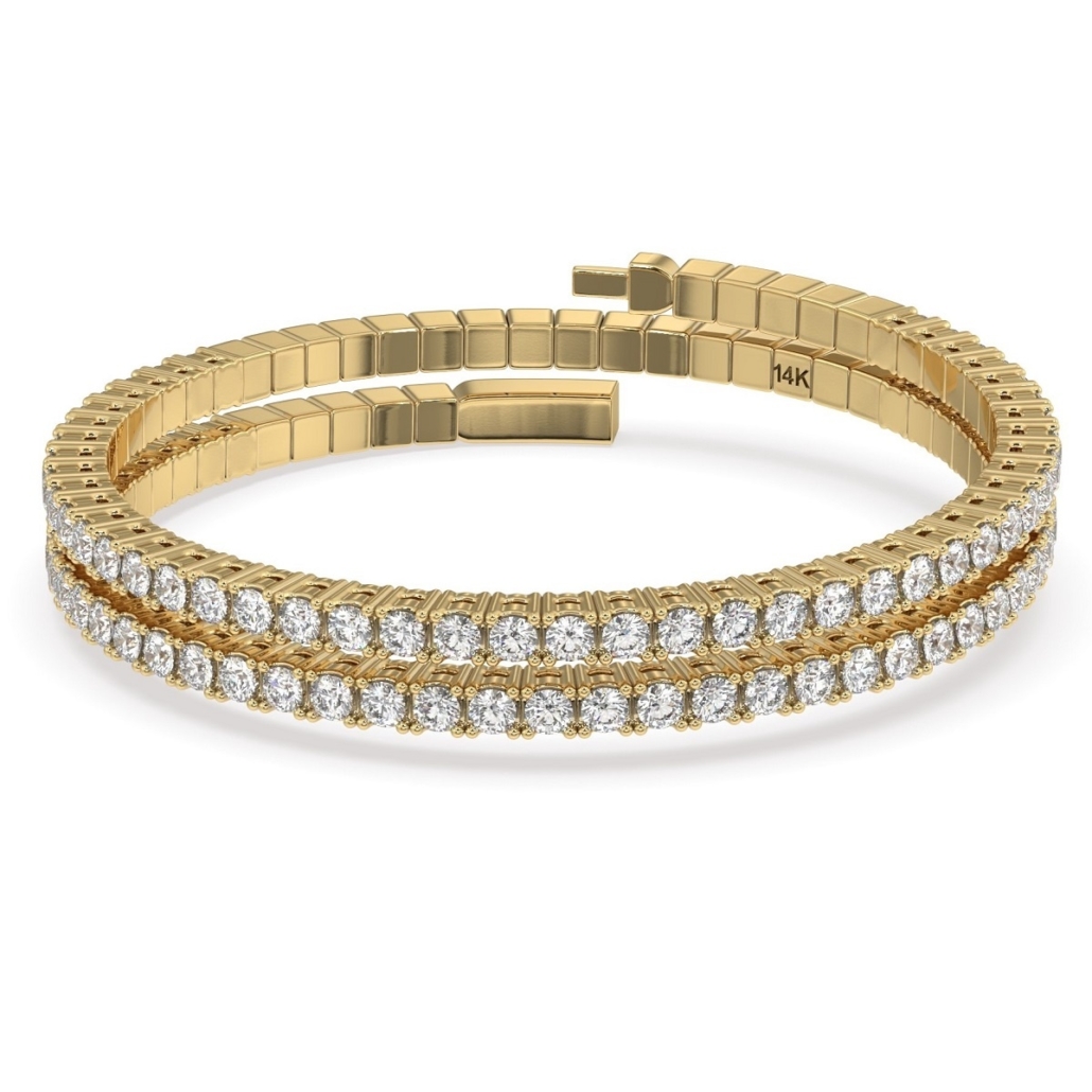 14k Y Double Coiled Flex Diamond Bracelet 2432-53