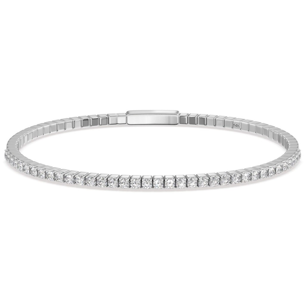 14k W 2MM Modern Flexibility Combined with Timeless Sparkling Diamonds 2436-53