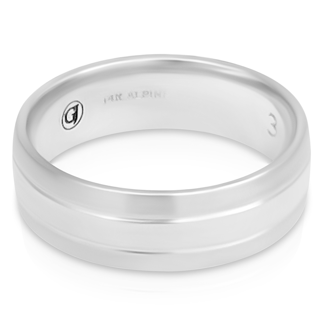 14k W 5MM Double Groove Wedding Band  2444-12