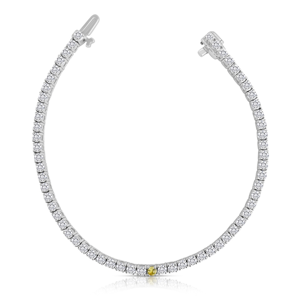 In Line Diamond Bracelet with a Beacon of Joy 2448-51