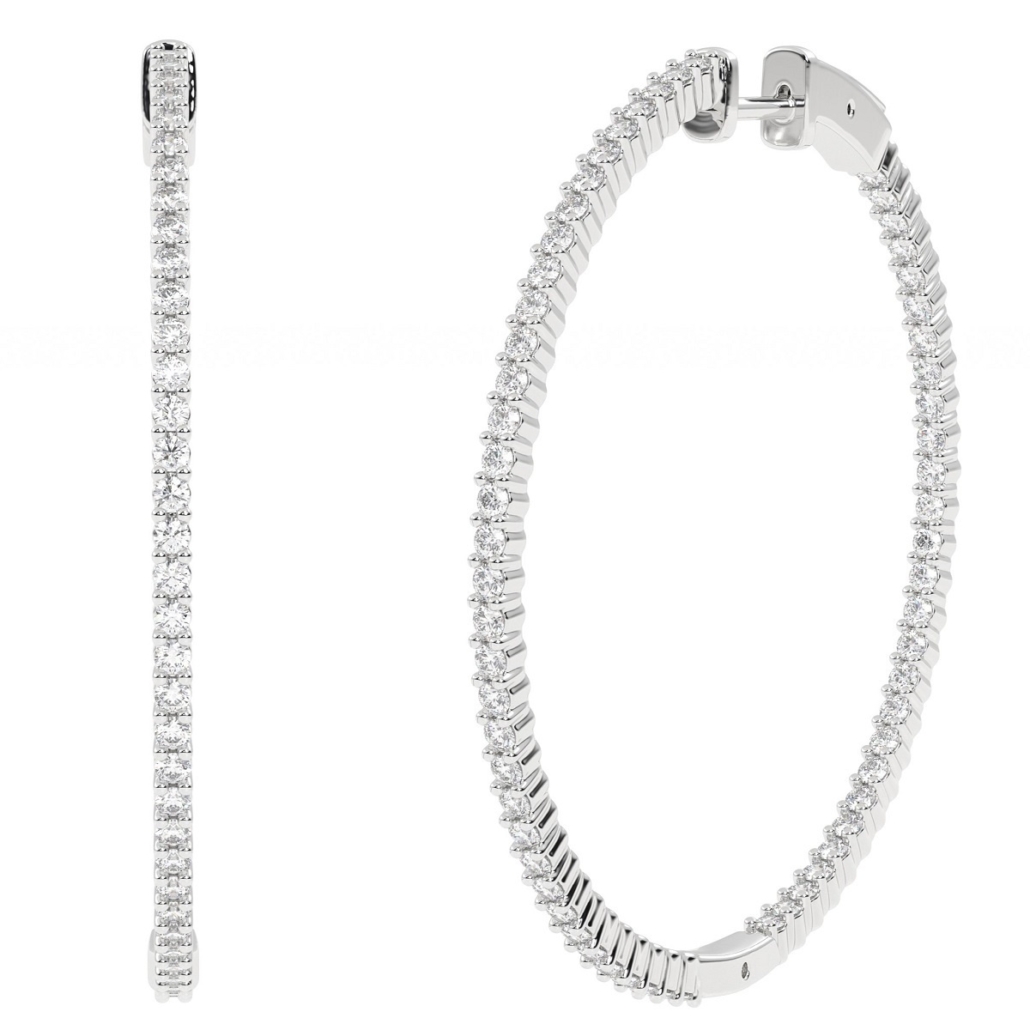 14k W 1.6 Inches Hoops Refined Luxury 2459-23