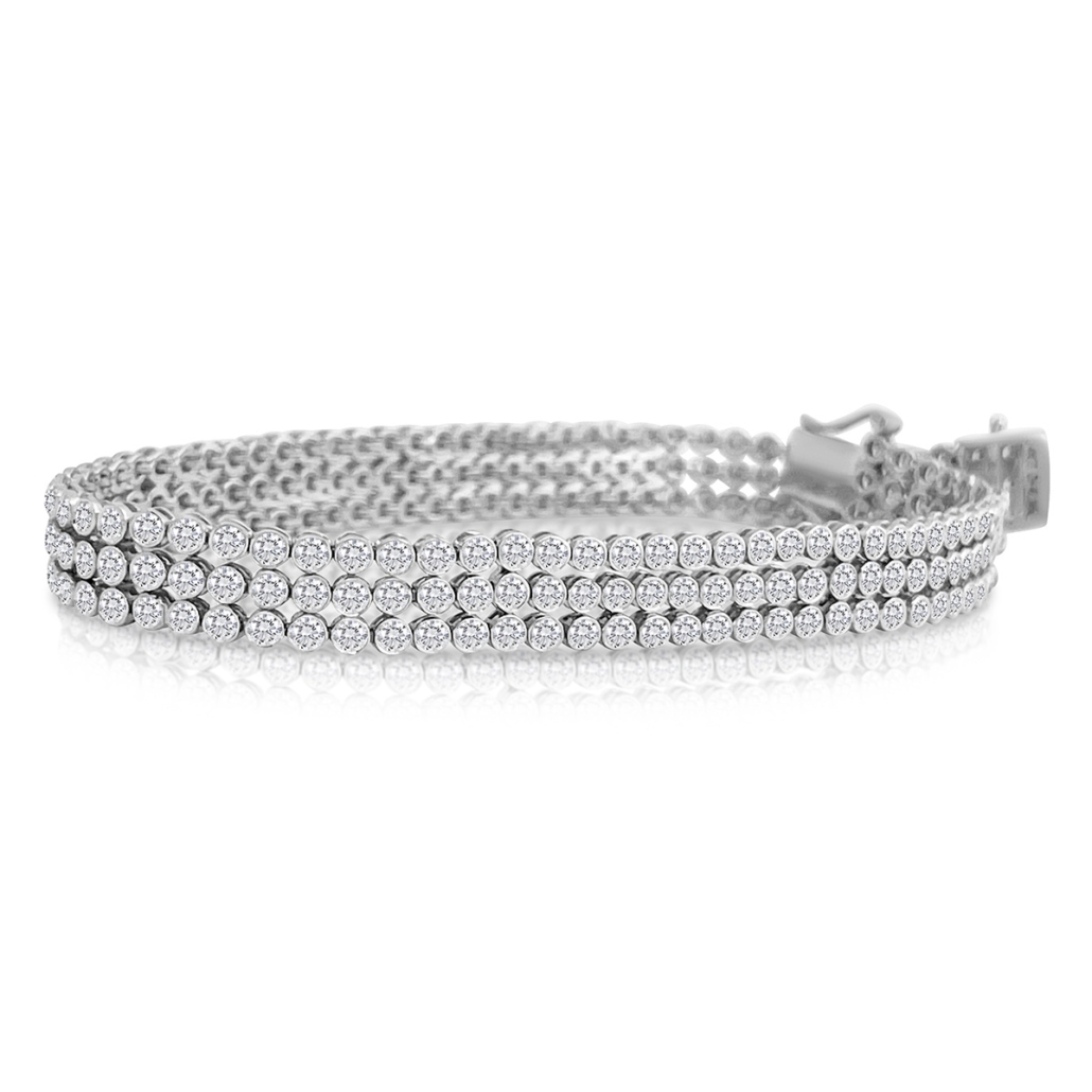 14k White Triple Diamond Brilliance; A Bezel Set Beauty 2464-51