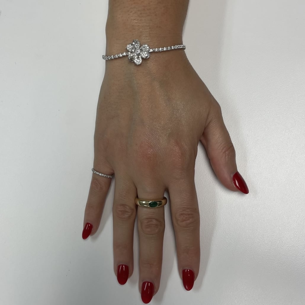 18k White Gold Floral Brilliance-Diamond Blossom Bracelet 2467-52