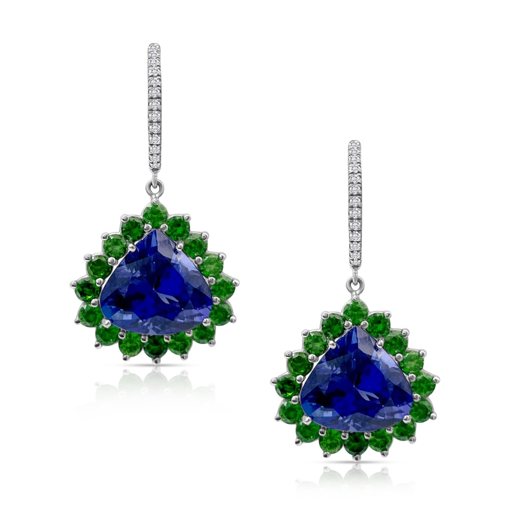 Radiant Fusion: Tanzanite & Demantoid Garnet Drops 2462-24