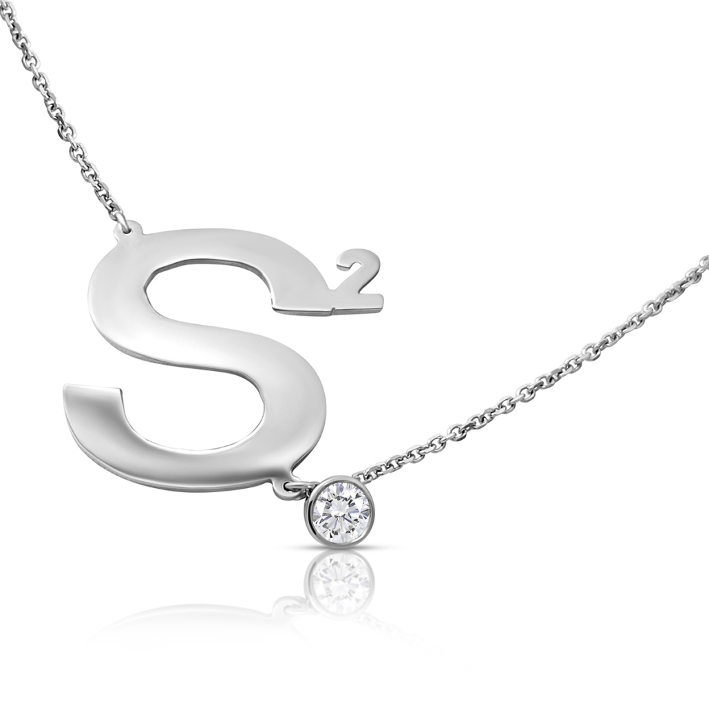 14k WG Two Sisters Necklace 2132-42