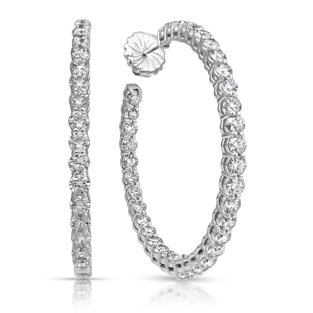 Manhattan Radiance: Open Airline Diamond Hoops 2456-23