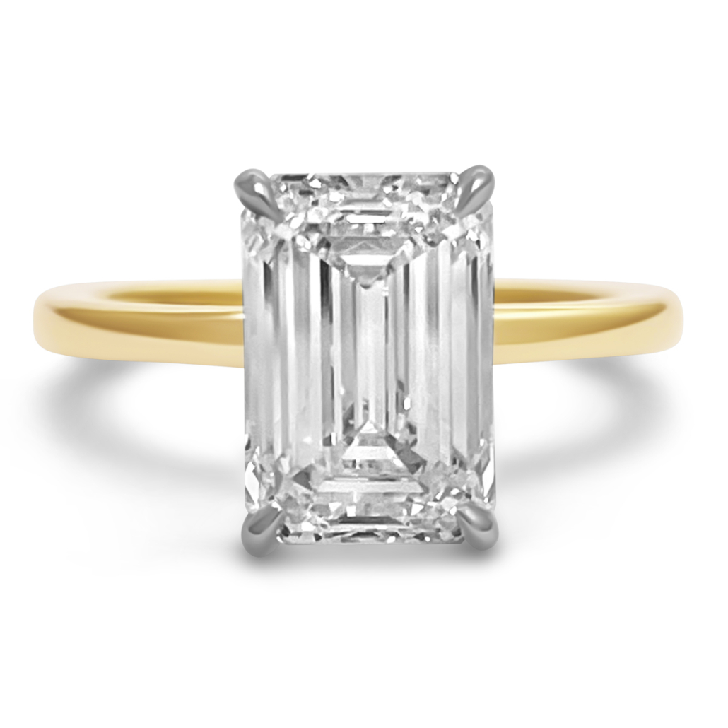 “The Power Solitaire” – Emerald Cut Diamond Ring 2481-11