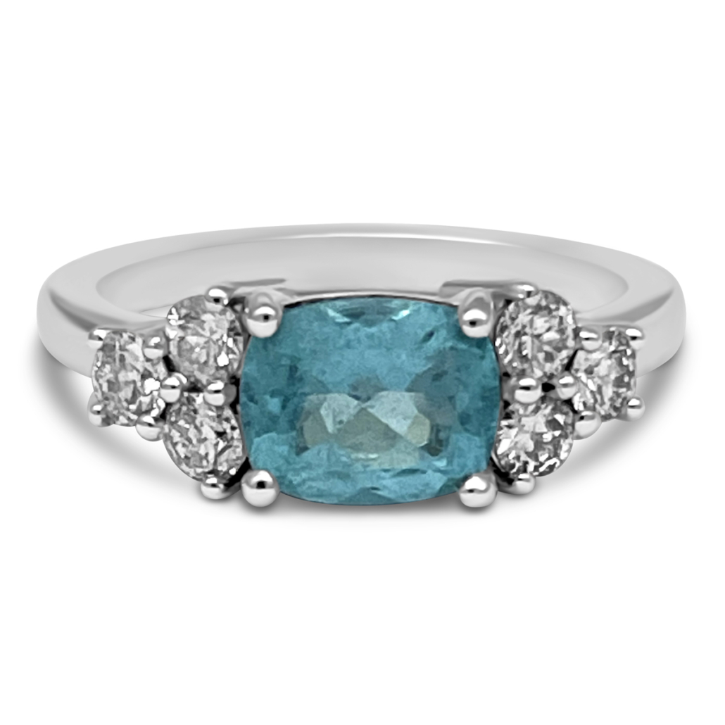 “Caribbean Fire” – Paraiba Tourmaline & Diamond Ring 2486-13
