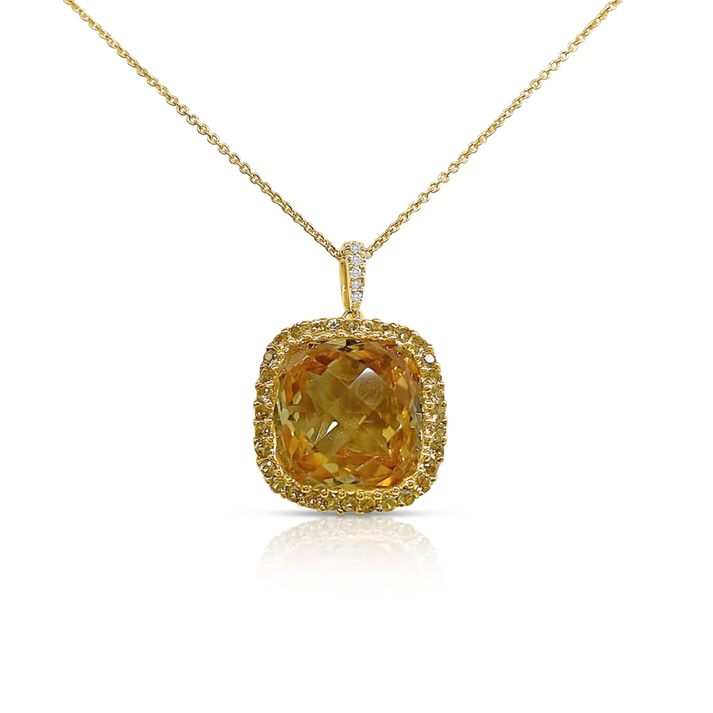 Golden Glow – Citrine and Diamond Pendant 2579-32