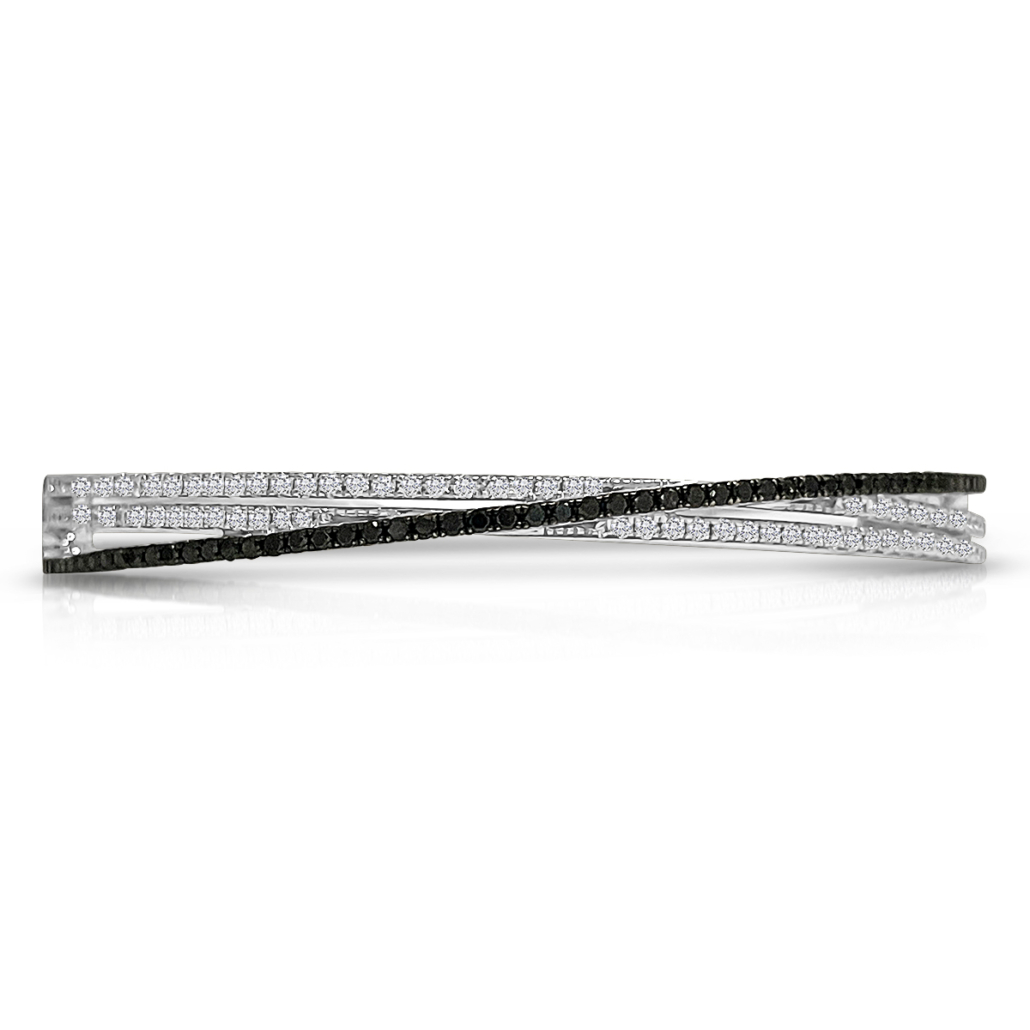 The Black & White Diamond Crossover Bangle 2545-53