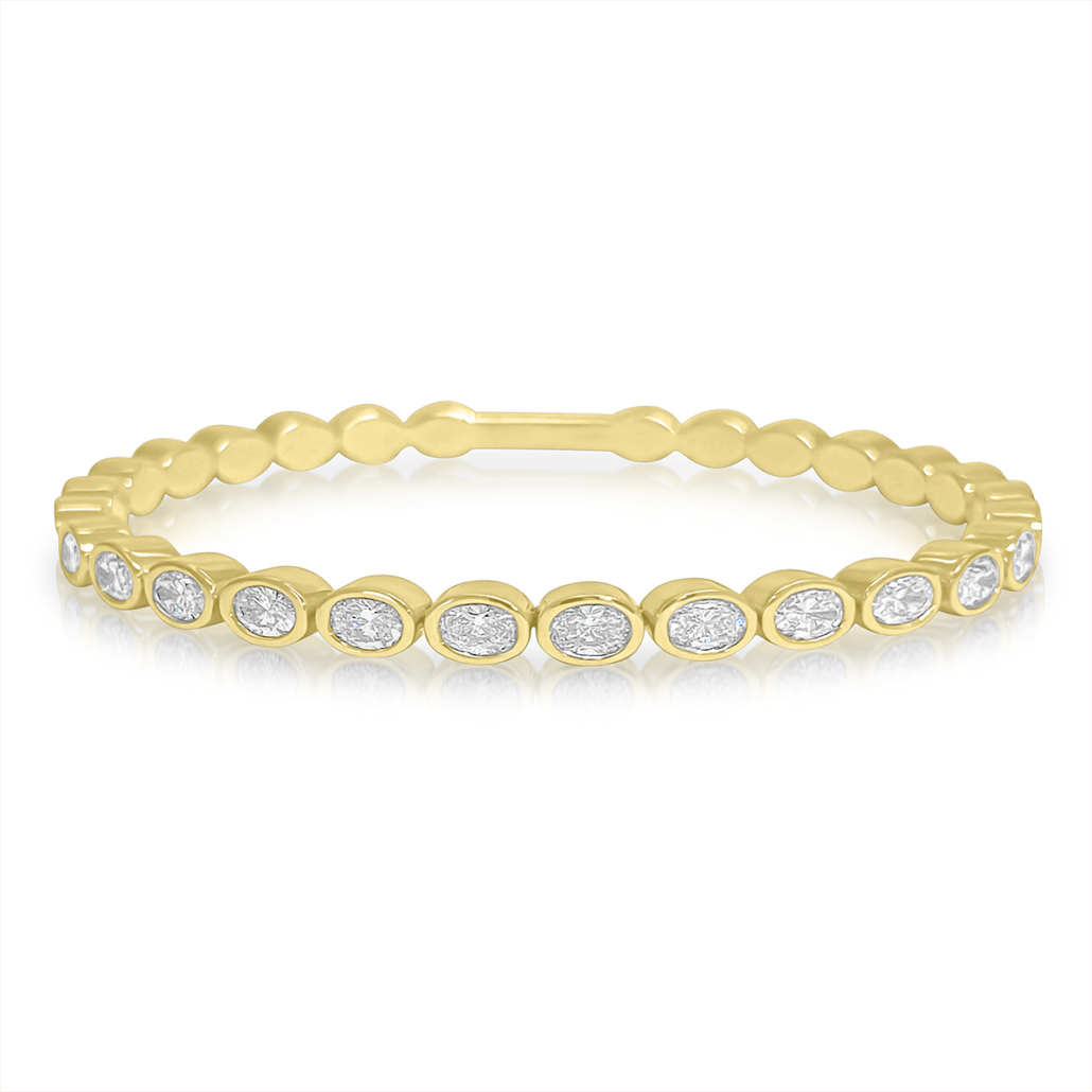 Golden Glow: The Oval Bezel Diamond Bangle 2558-53