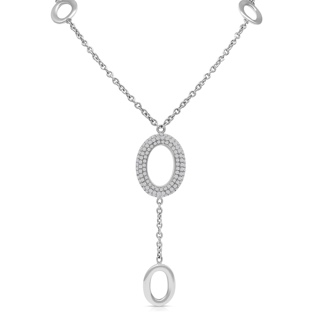 Linked in Light: The Diamond Oval Drop Necklace 2571-43