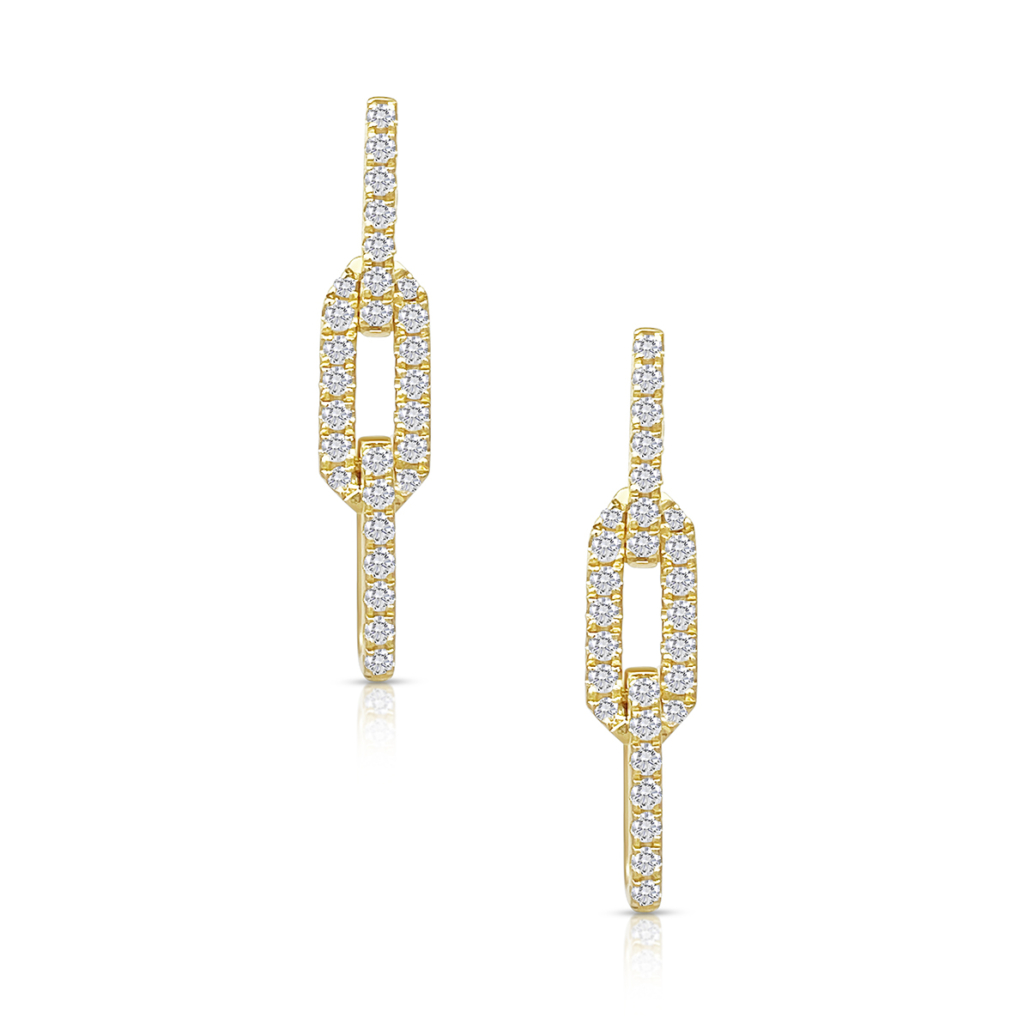 Linked in Luxe: Diamond Chain Earrings in Gold 2576-24