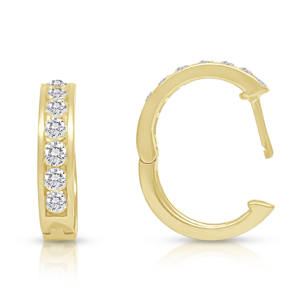 Eternal Glow: Diamond Channel Hoop Earrings 2577-23