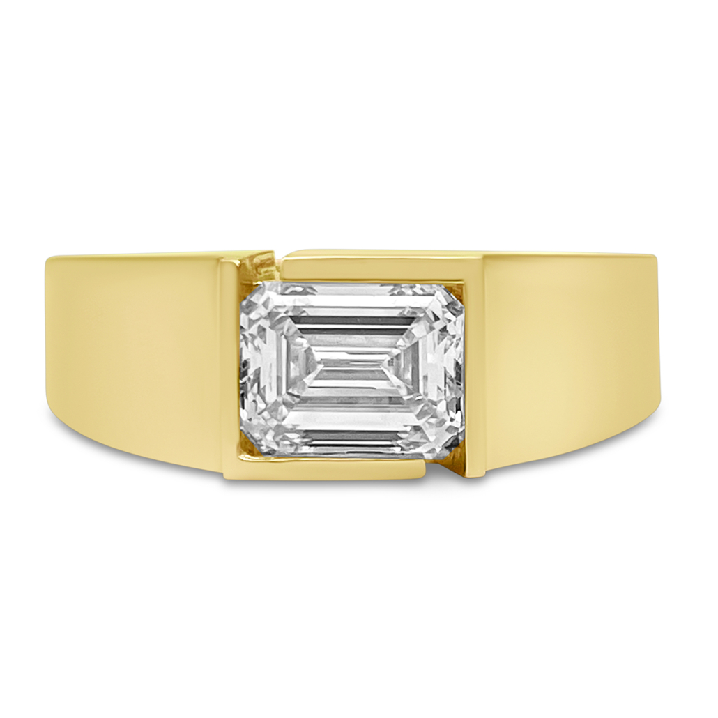 Golden Command: Emerald Cut Diamond Power Ring 2623-13