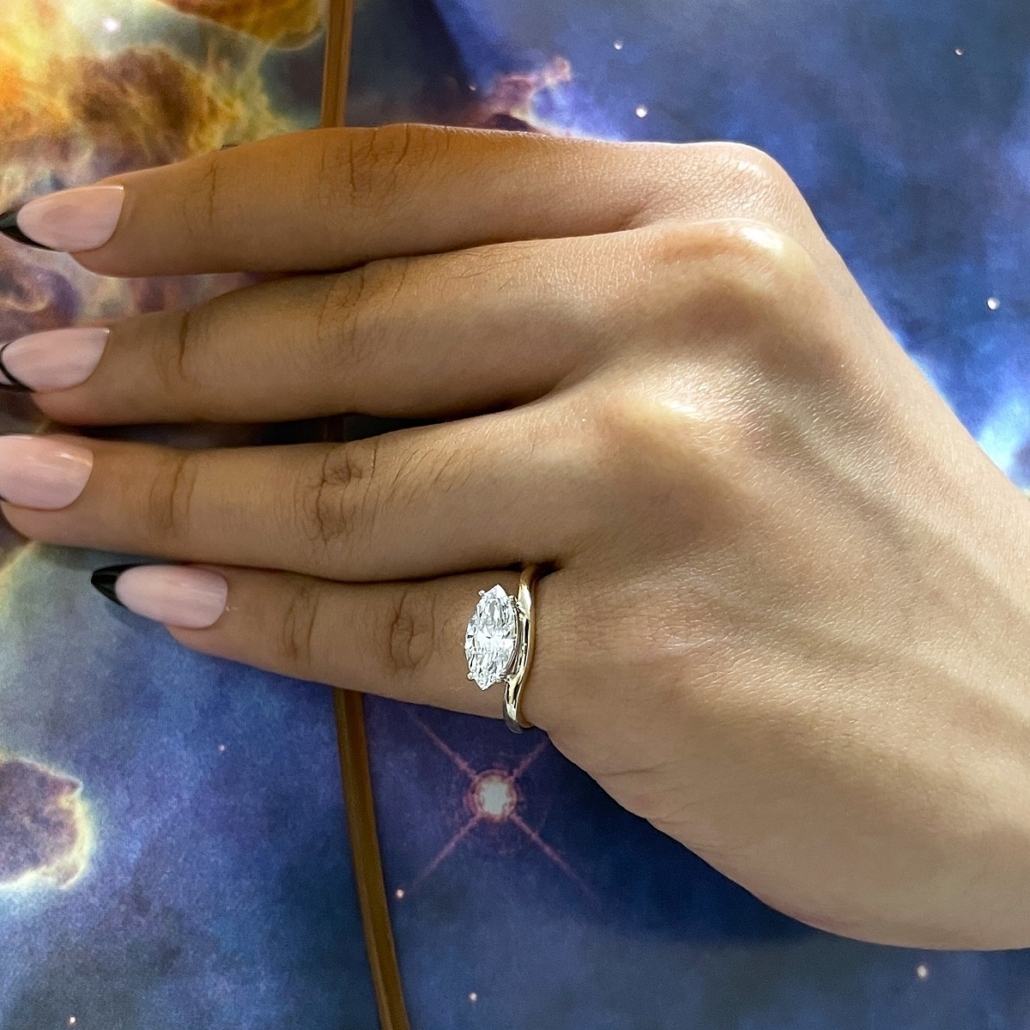 Whispering Flame: Marquise Diamond Ring in Gold 2624-13