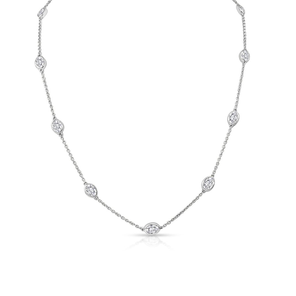 Floating Oval Diamonds on Fine Chain 2537-42