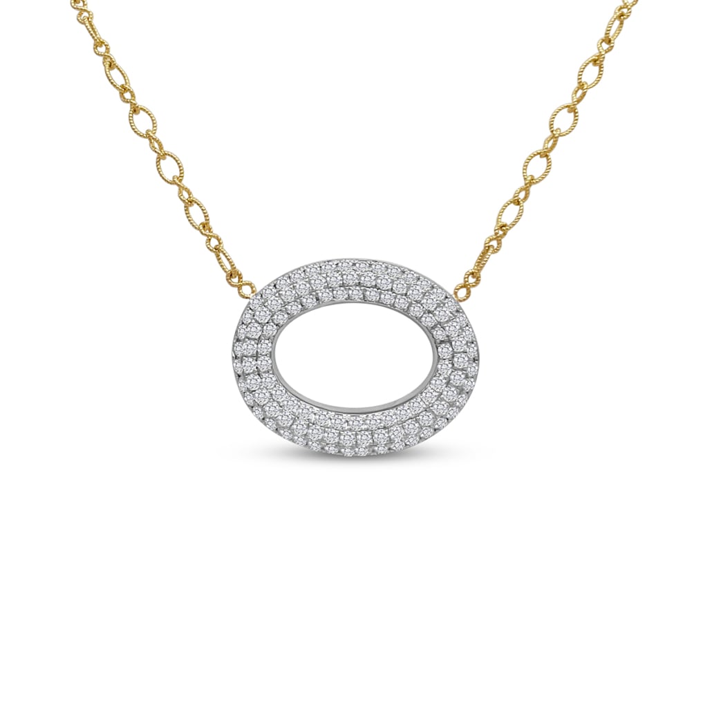 Golden Glaze: The Diamond Donut Necklace 2570-32