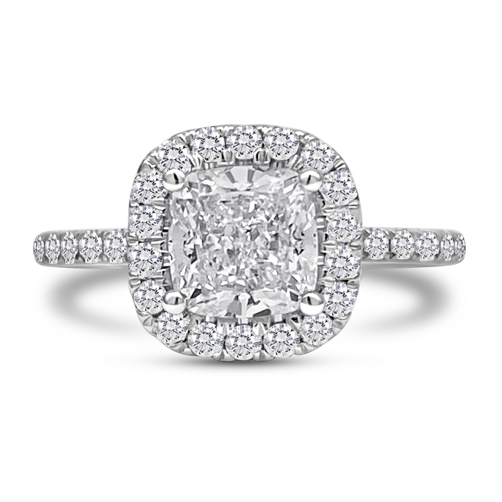 Elegant Cushion Halo Ring 2655-11