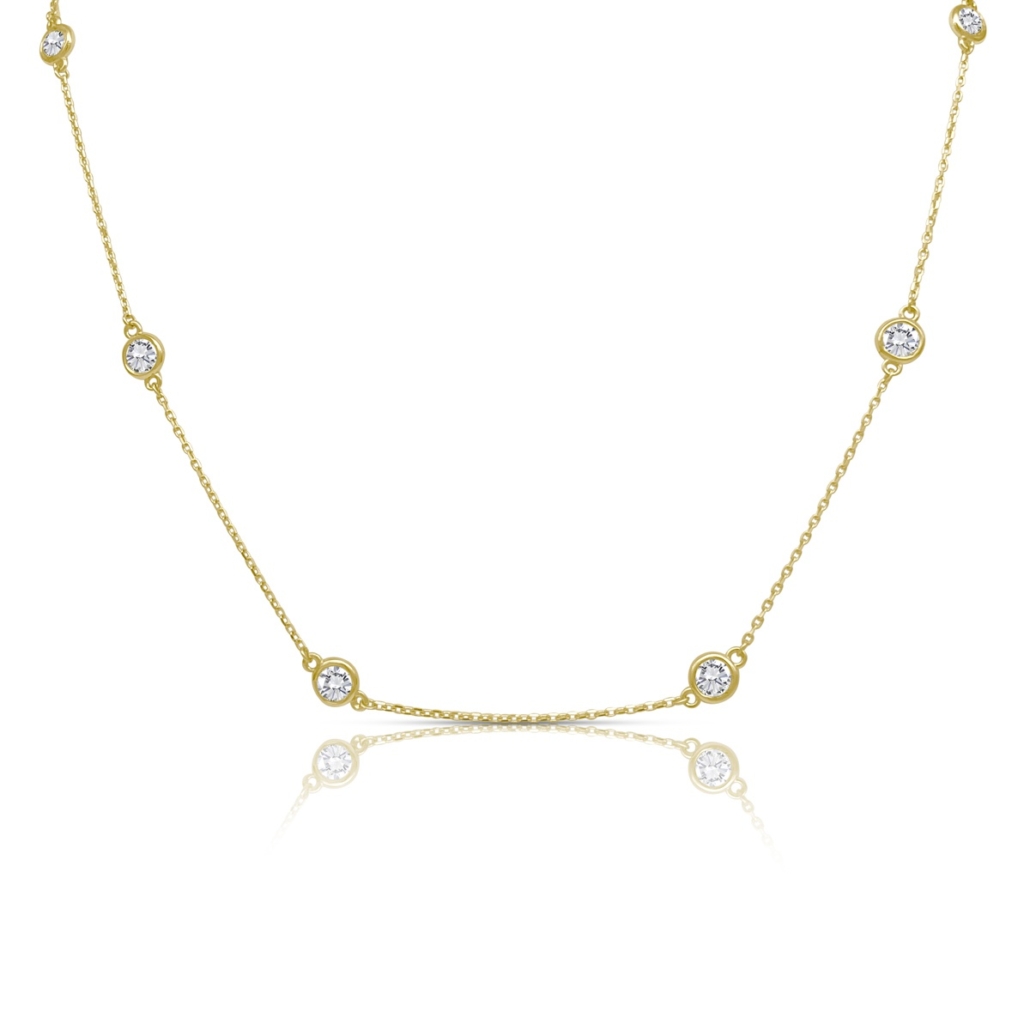 Diamond Bezel Station Necklace 2658-42