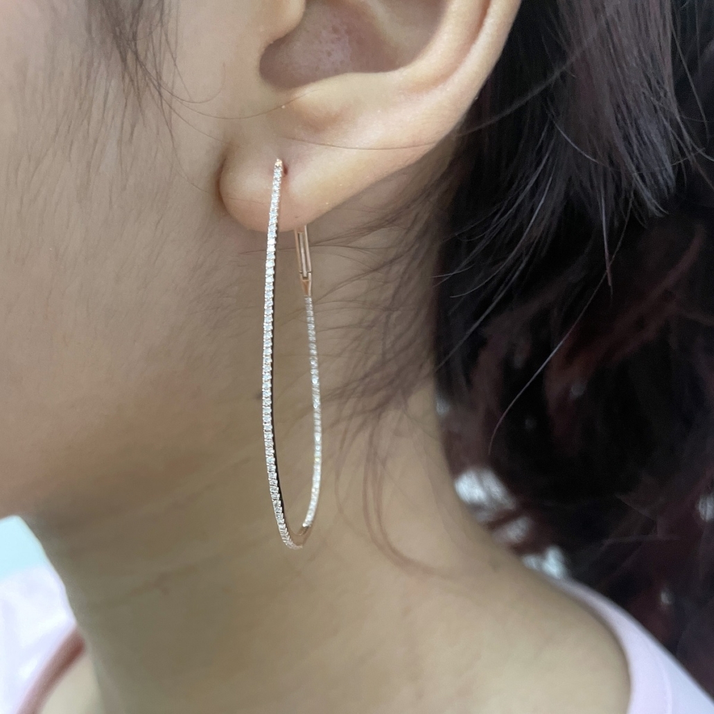 Rose Glow Diamond Hoops 2680-23