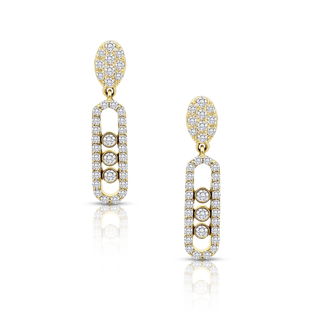 Trio Bezel Slide Dangle Earrings 2707-24