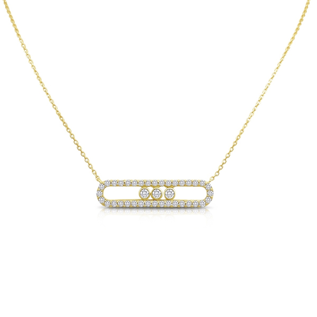 Trio Slide Bezel Necklace 2708-42