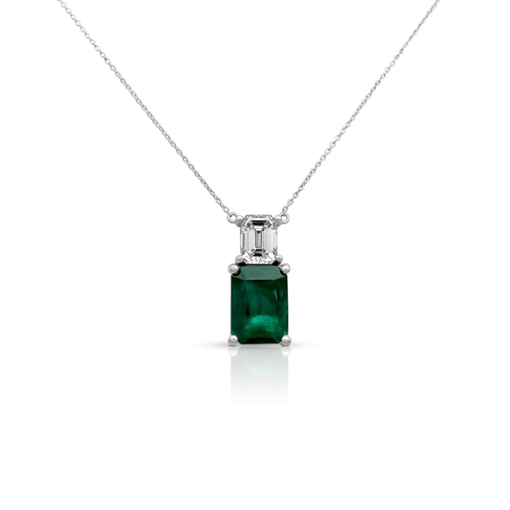 Elegance: The Emerald & Diamond Pendant 2724-32