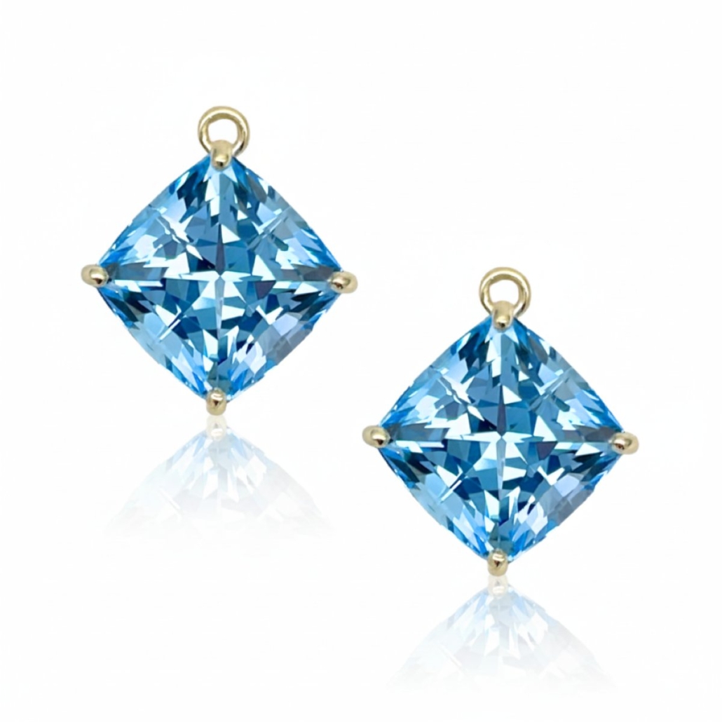 Blue Topaz Cushion Earrings 2725-22
