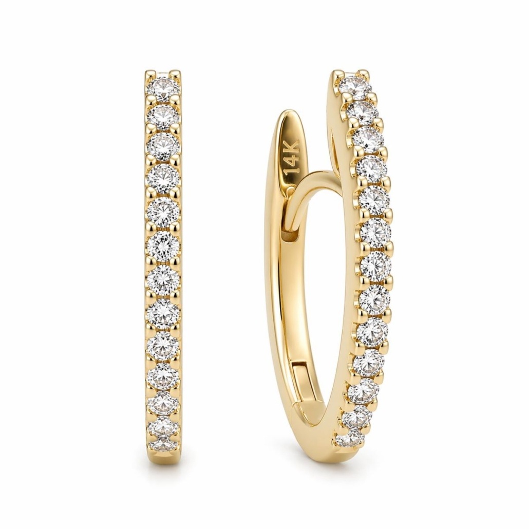14k Dainty Diamond Huggies 2775-23